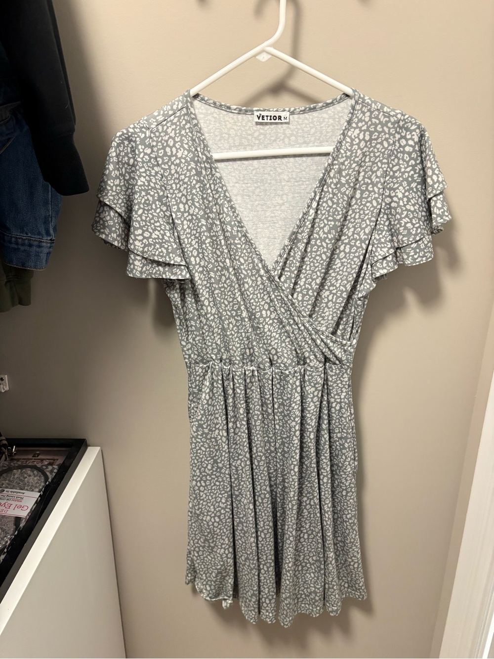 Floral Wrap-Style Green Dress